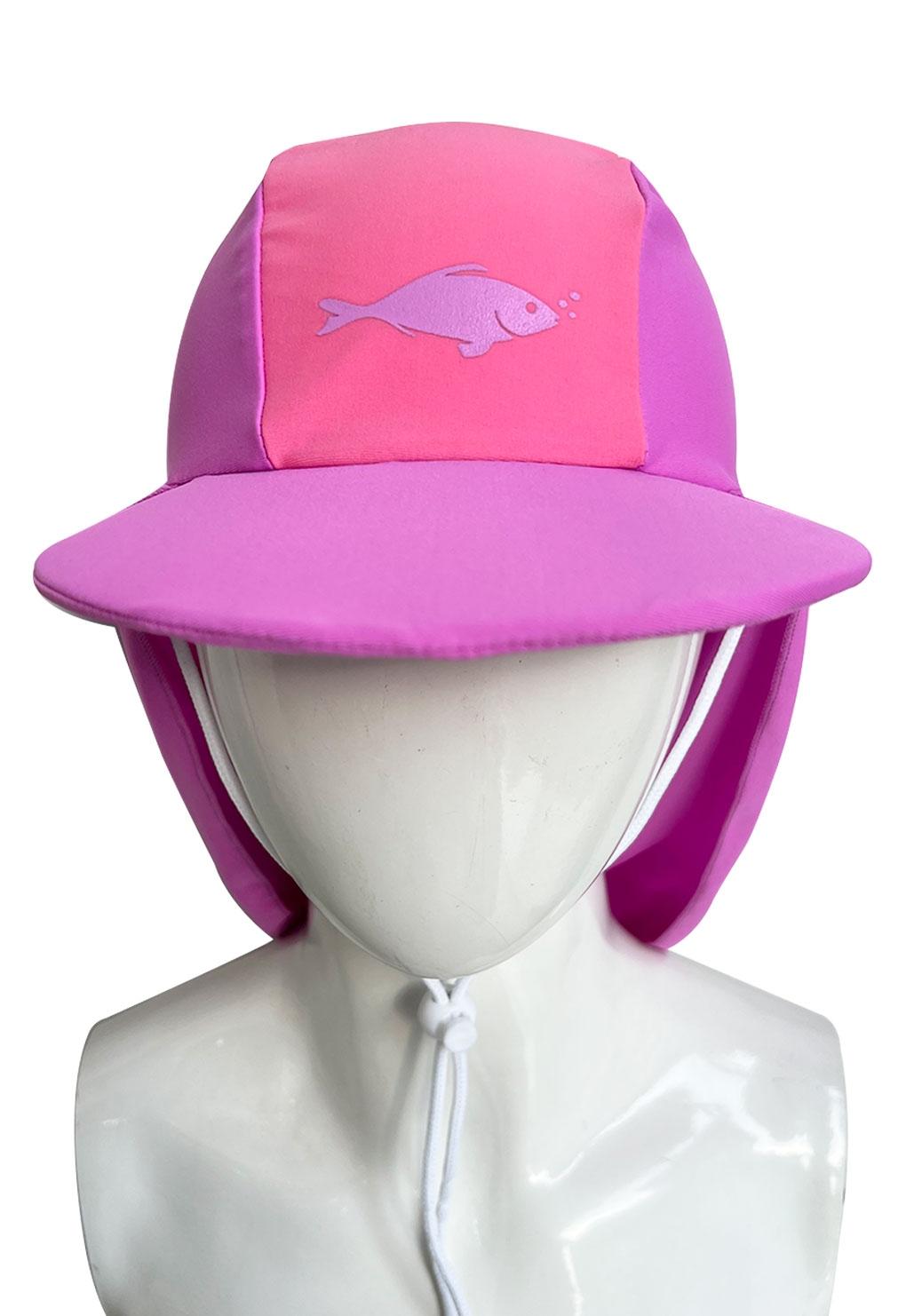 Girl's Fuchsia Swimsuit Sun Protection Cap