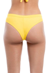 Bikini calzón alto con pretina amarillo