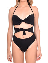 Trikini con doble nudo color negro