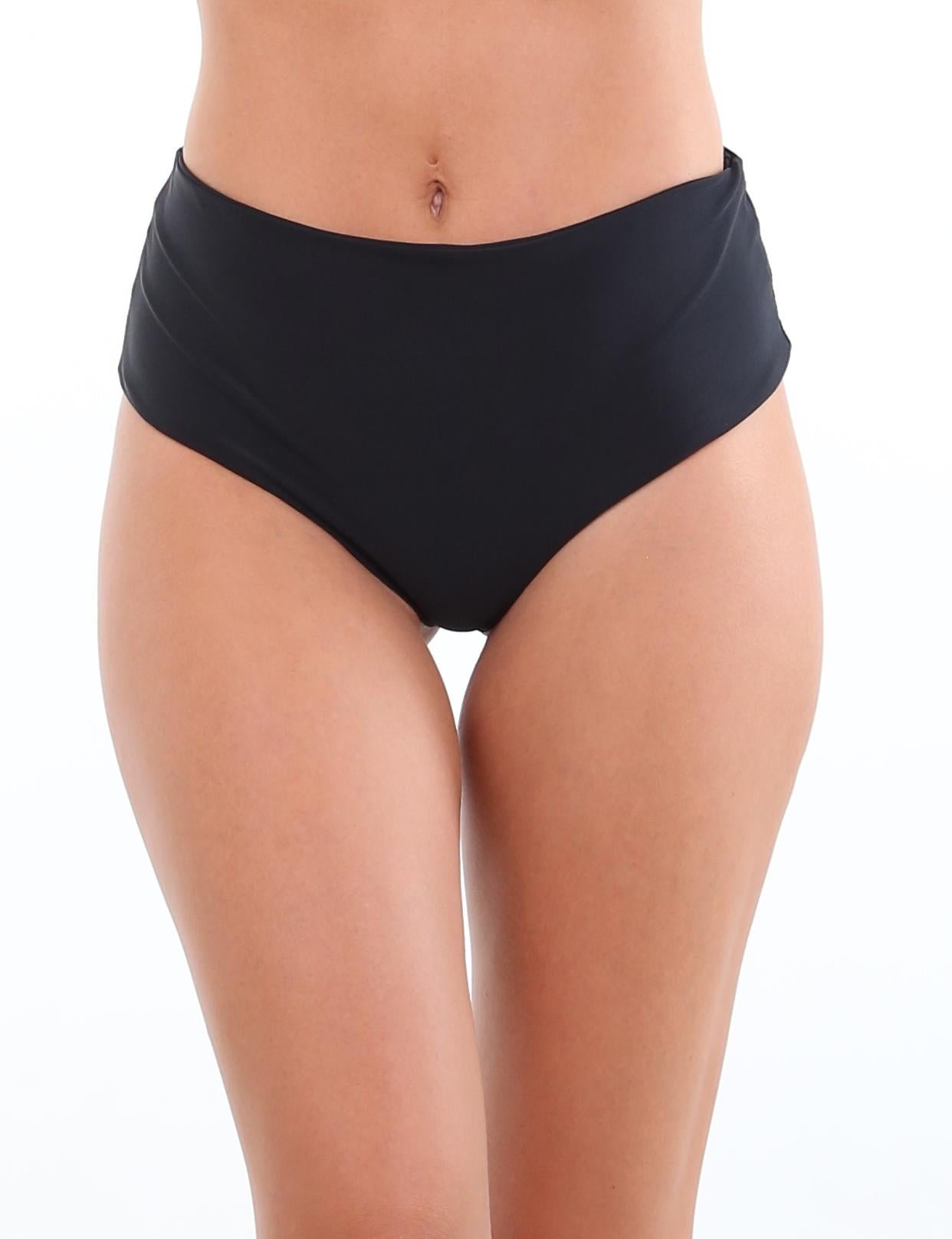 Bikini calzón colaless tiro alto negro