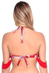 Bikini vuelos estampado rojo