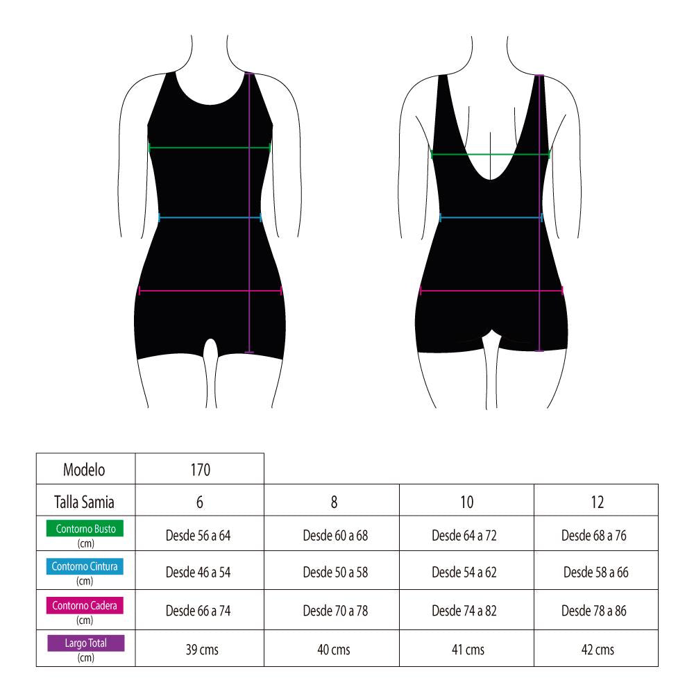 Traje de baño natación niña con pierna estampado verde