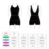 Traje de baño natación niña con pierna estampado verde