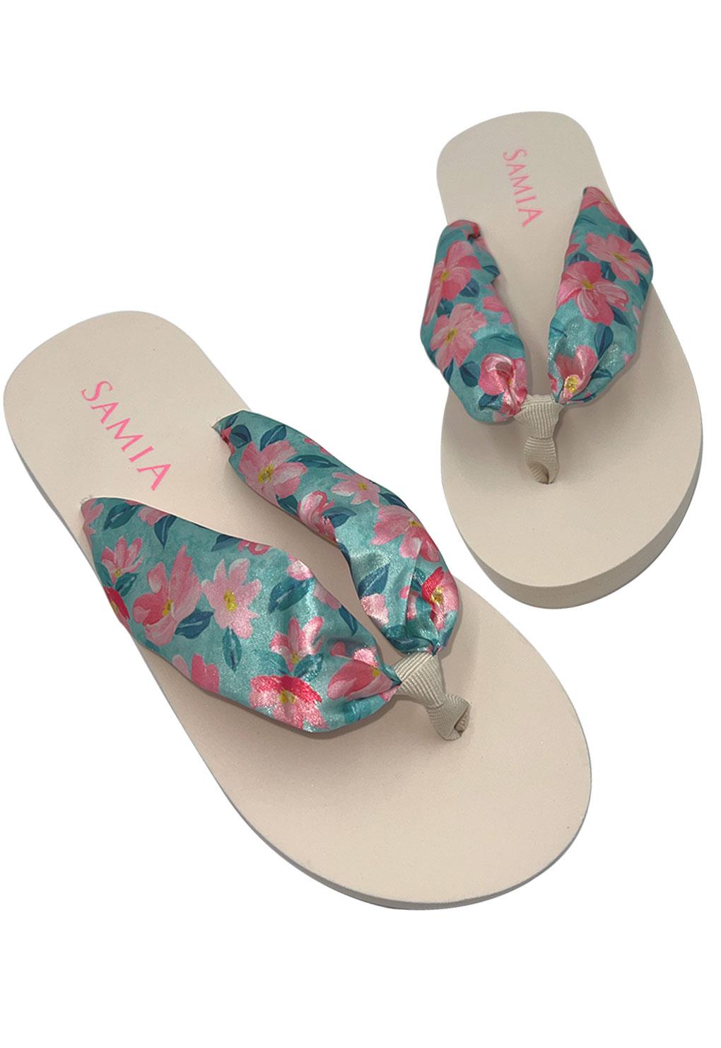 Sandalias mujer estampado flores