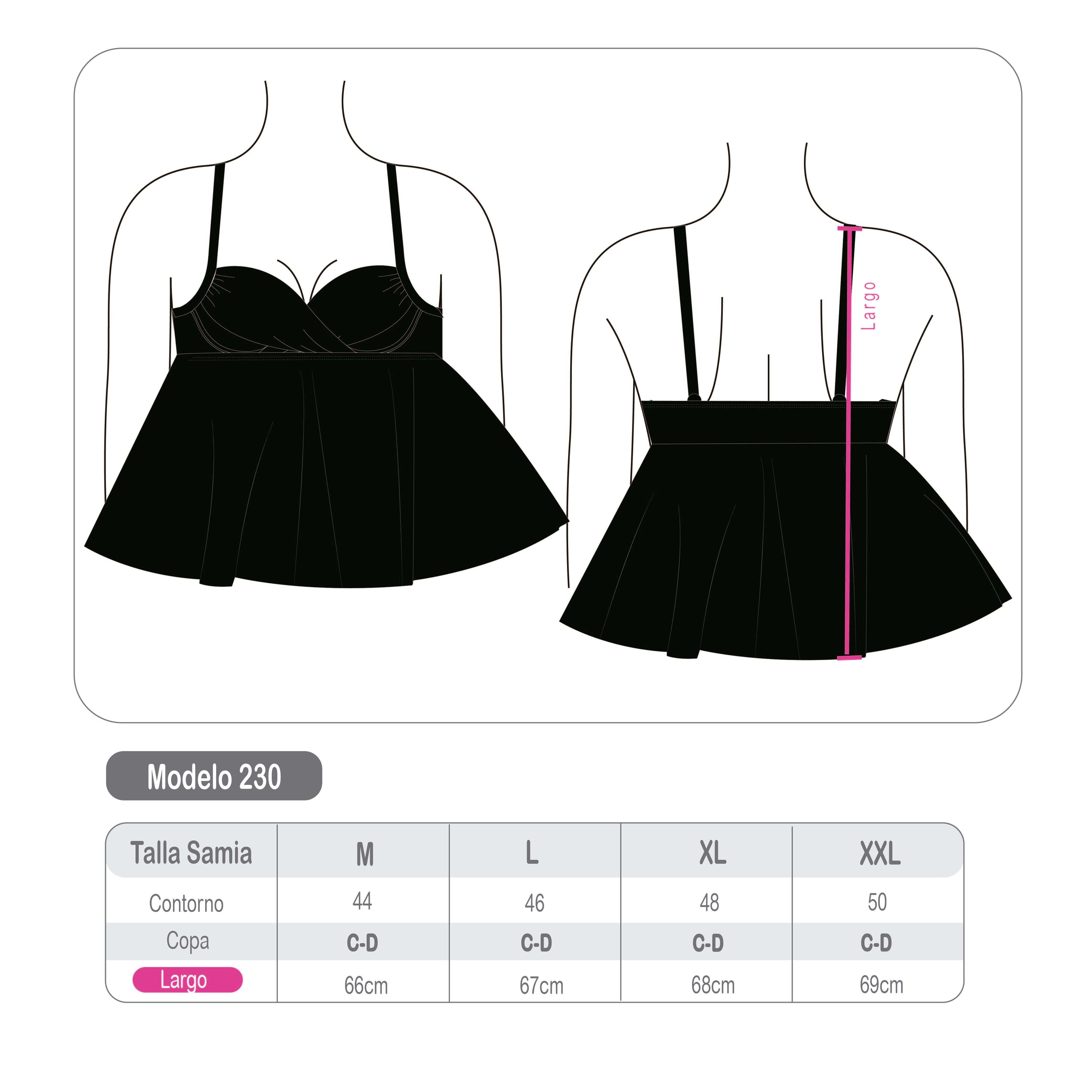 Tankini basico estampado negro