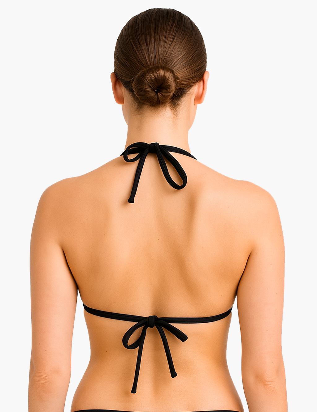 Triangle bikini with oval edges in black