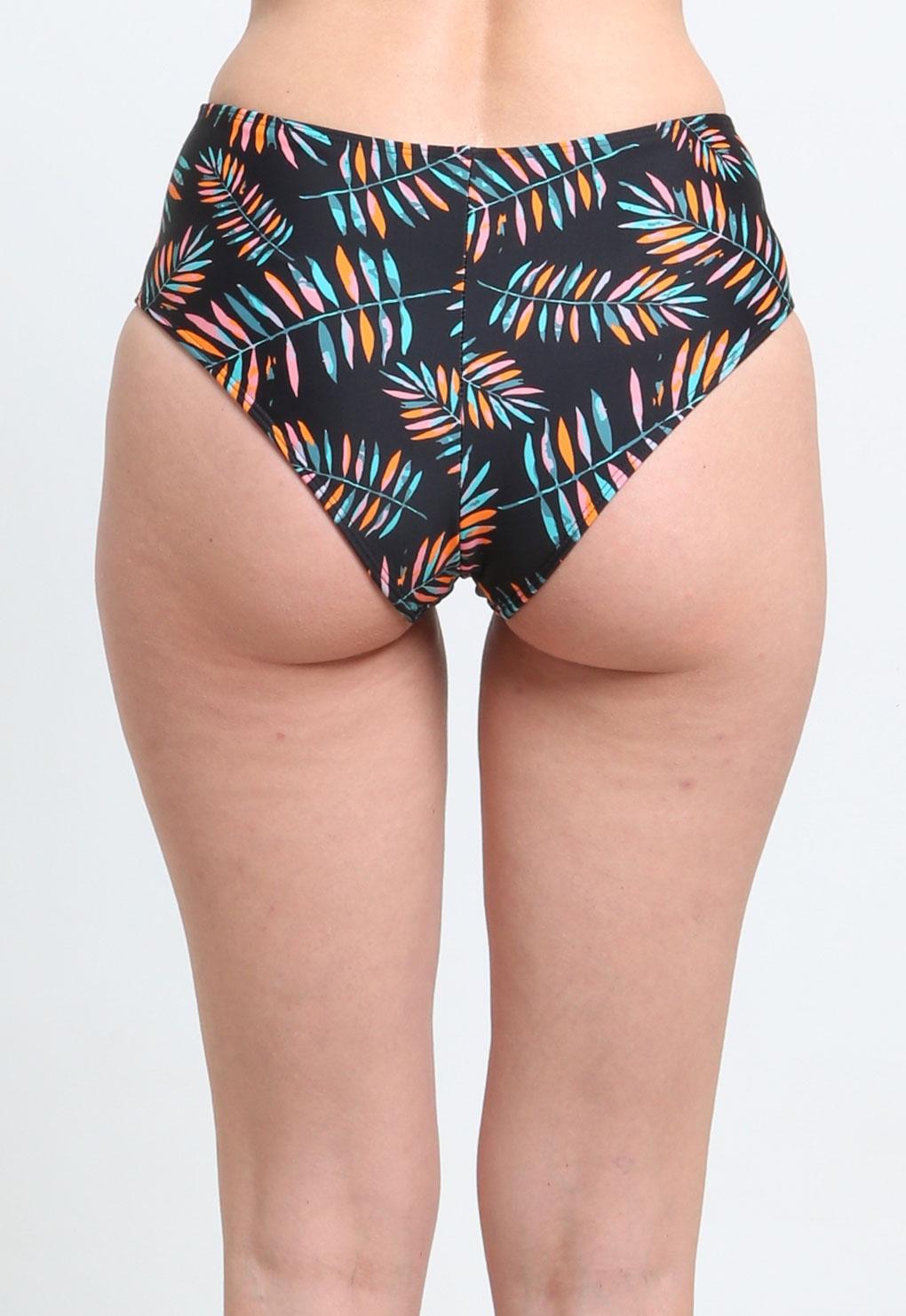 Bikini calzón con amarra estampado hojas