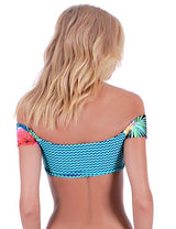 Green printed bikini top