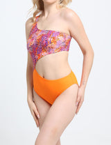 Trikini cruzado estampado naranja