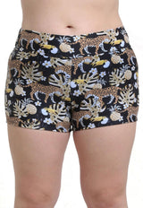 Hot style bikini shorts with yellow print