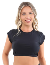 Bikini estilo crop top negro