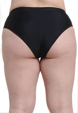 Bikini calzón estilo pin up con pretina negro