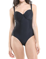 Traje de baño reductor copa grande negro