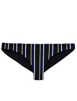 Black printed draped back bikini briefs