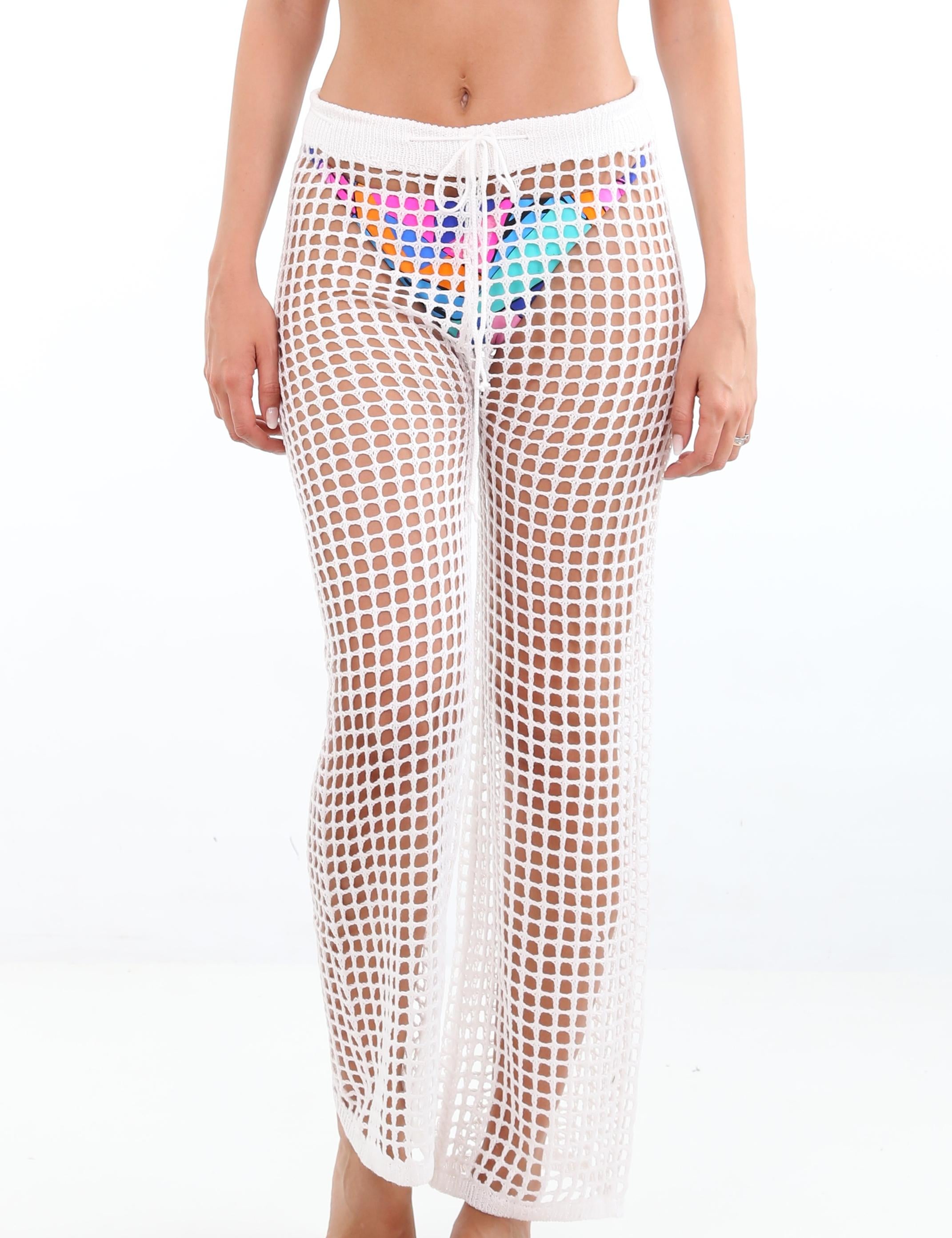 Salida de playa tipo pantalón blanco