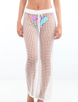 Salida de playa tipo pantalón blanco