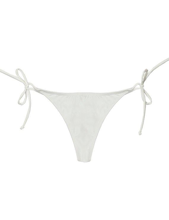 Bikini calzón colaless con amarras blanco