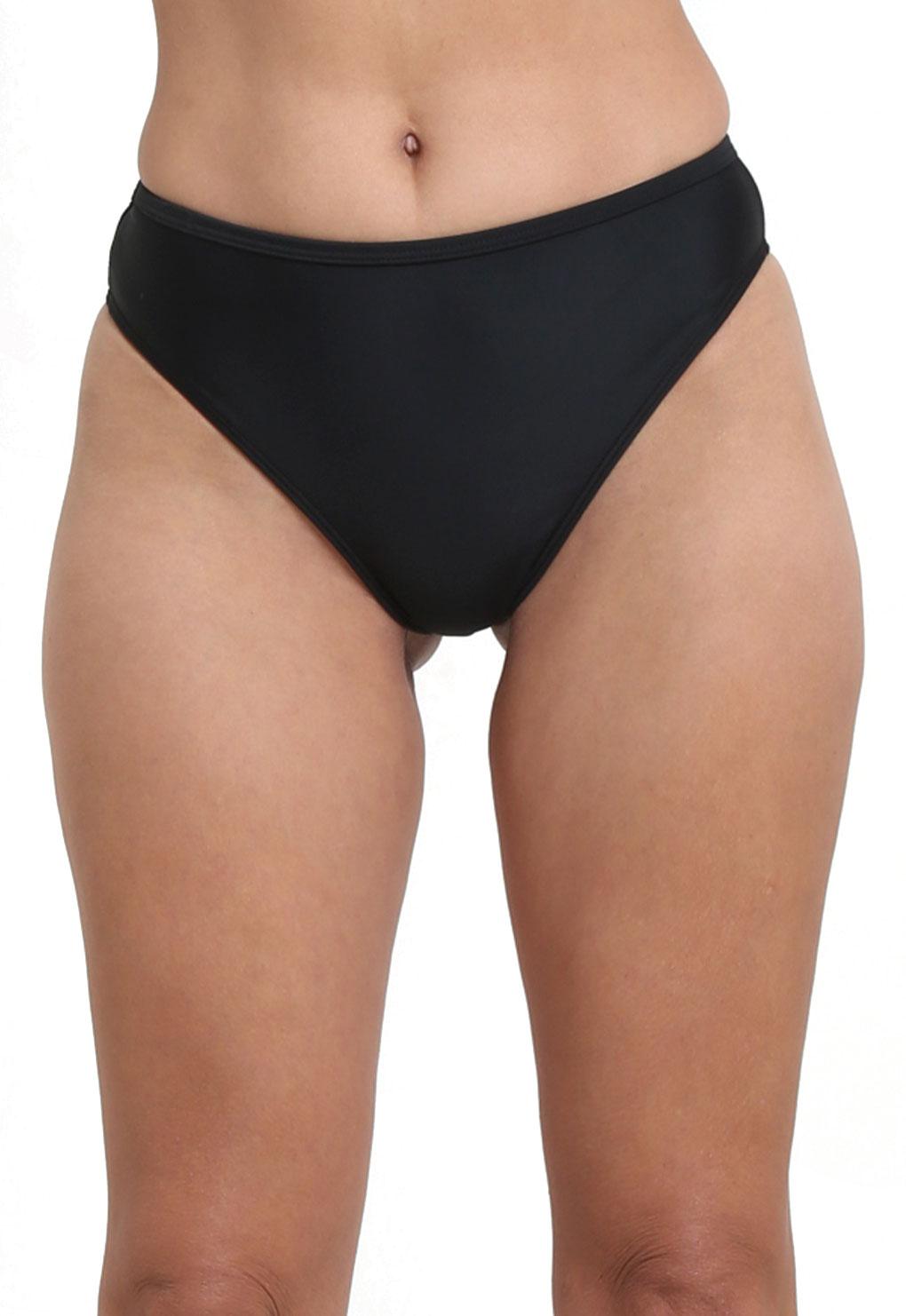Bikini calzón alto con pretina negro