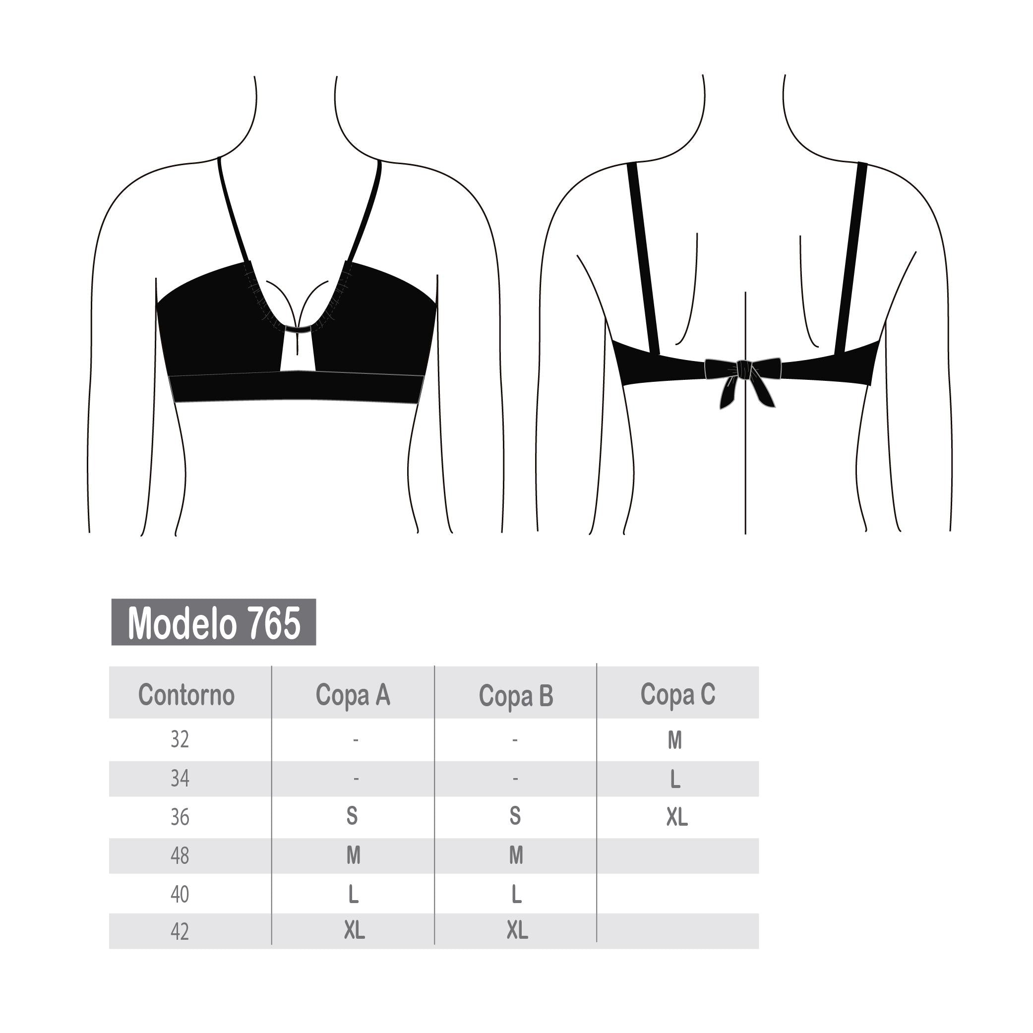 Bikini bandeau pretina negro