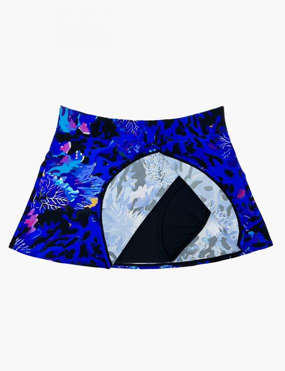 Blue print skirt bikini briefs