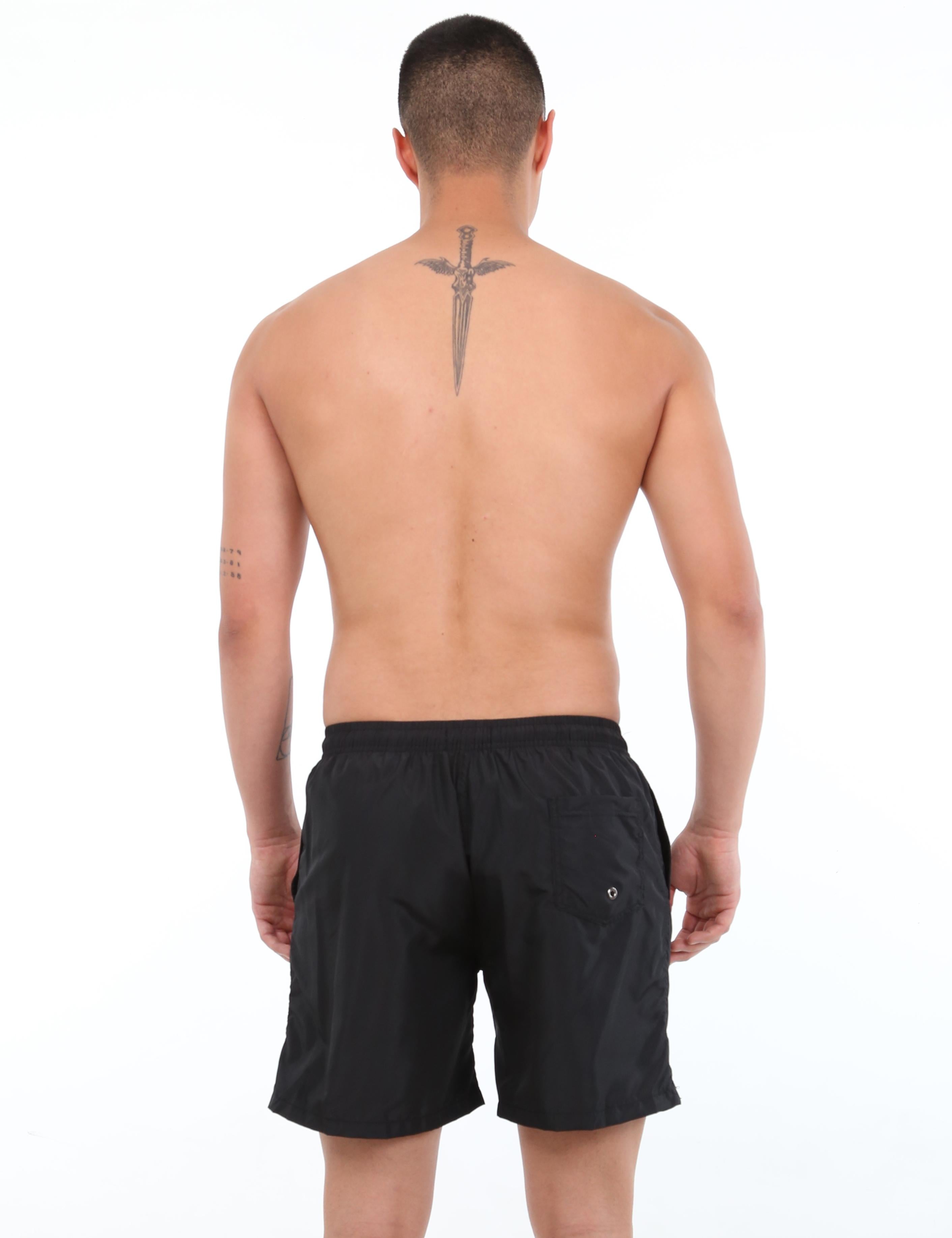 Men's long black shorts