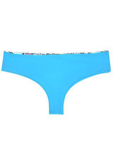 Bikini calzón tanga tiro alto estampado turquesa