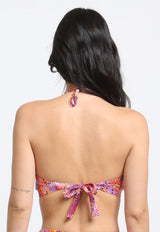 Bikini bandeau pretina estampado