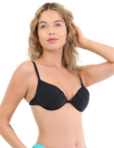 Bikini sostén drapeado negro