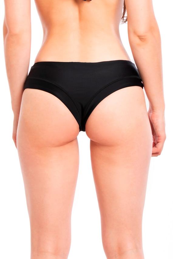 Bikini calzón tanga tiro alto color negro
