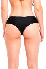 Bikini calzón tanga tiro alto color negro