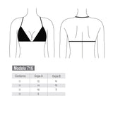 Bikini triangulo con nudos fucsia