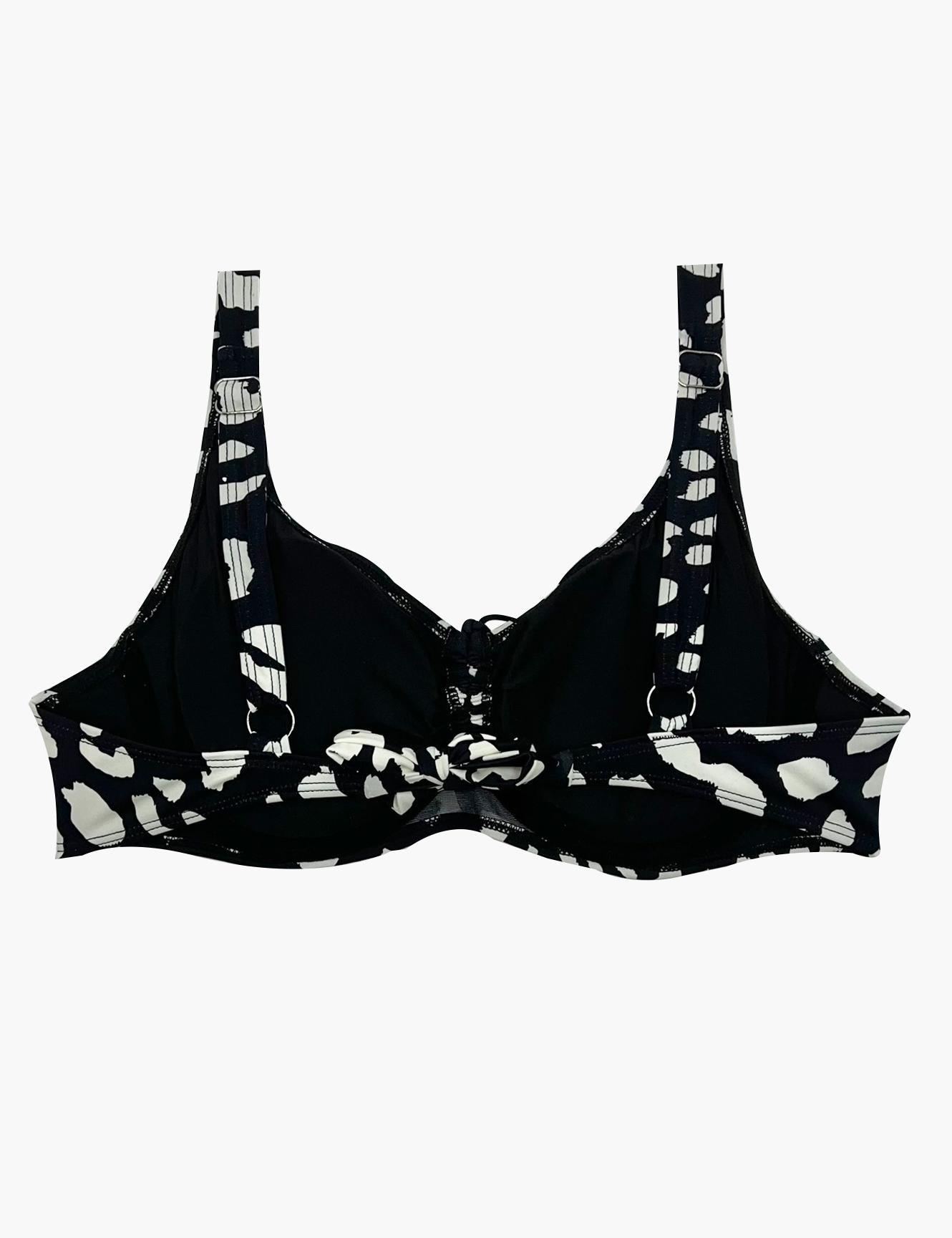 Bikini copa C-D blanda estampado beige