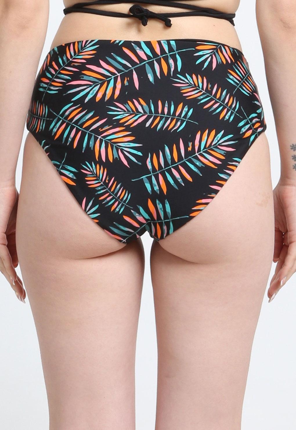 Bikini calzón alto argolla estampado verde