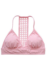 Pink open-back bra bikini