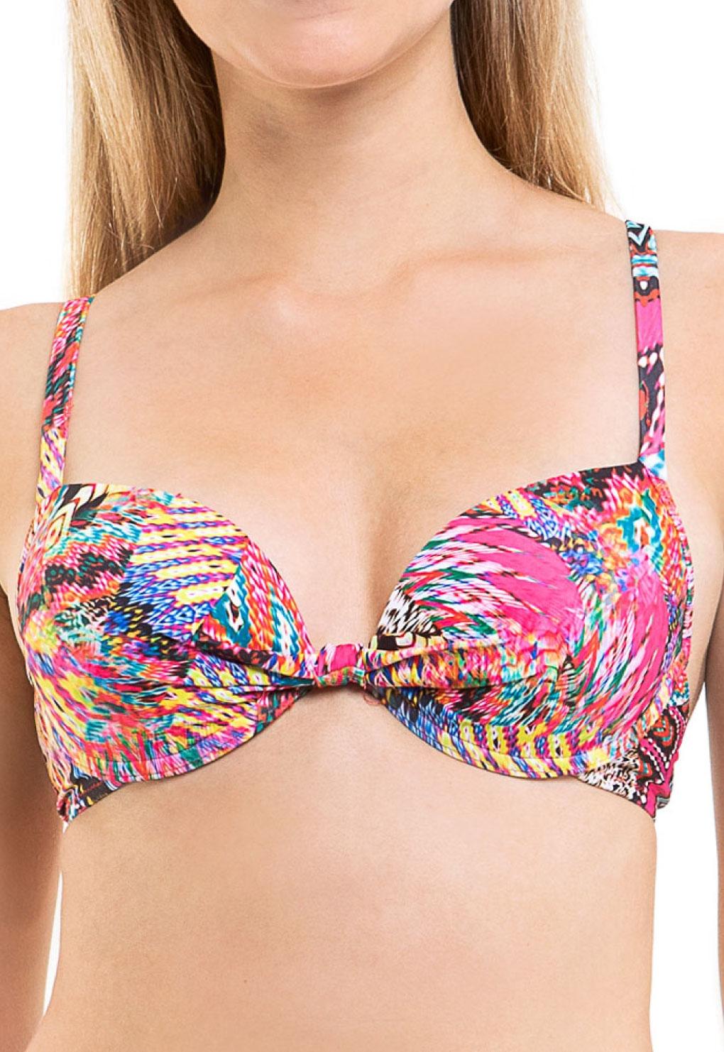 Bikini básico estampado fucsia