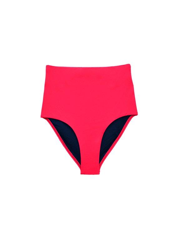 Bikini calzón tiro alto color rojo
