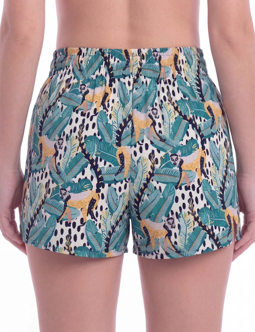 Short de playa mujer secado rapido estampado amarillo