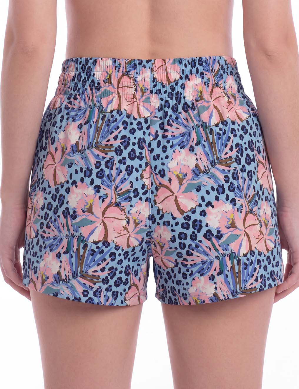 Short de playa mujer secado rapido estampado celeste