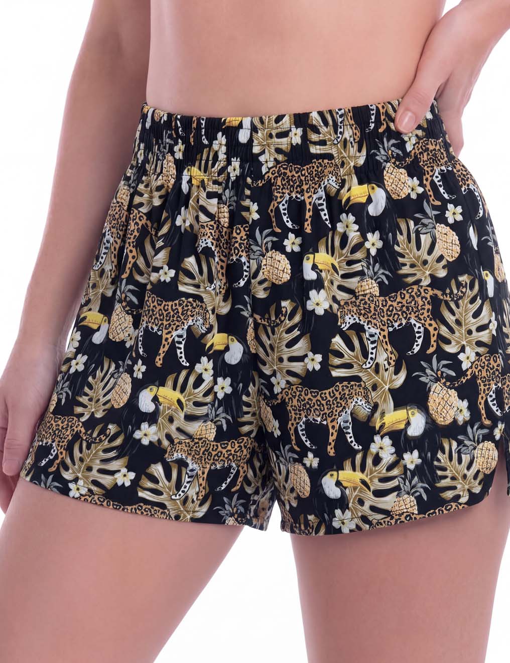 Short de playa secado rapido  mujer Leopardos