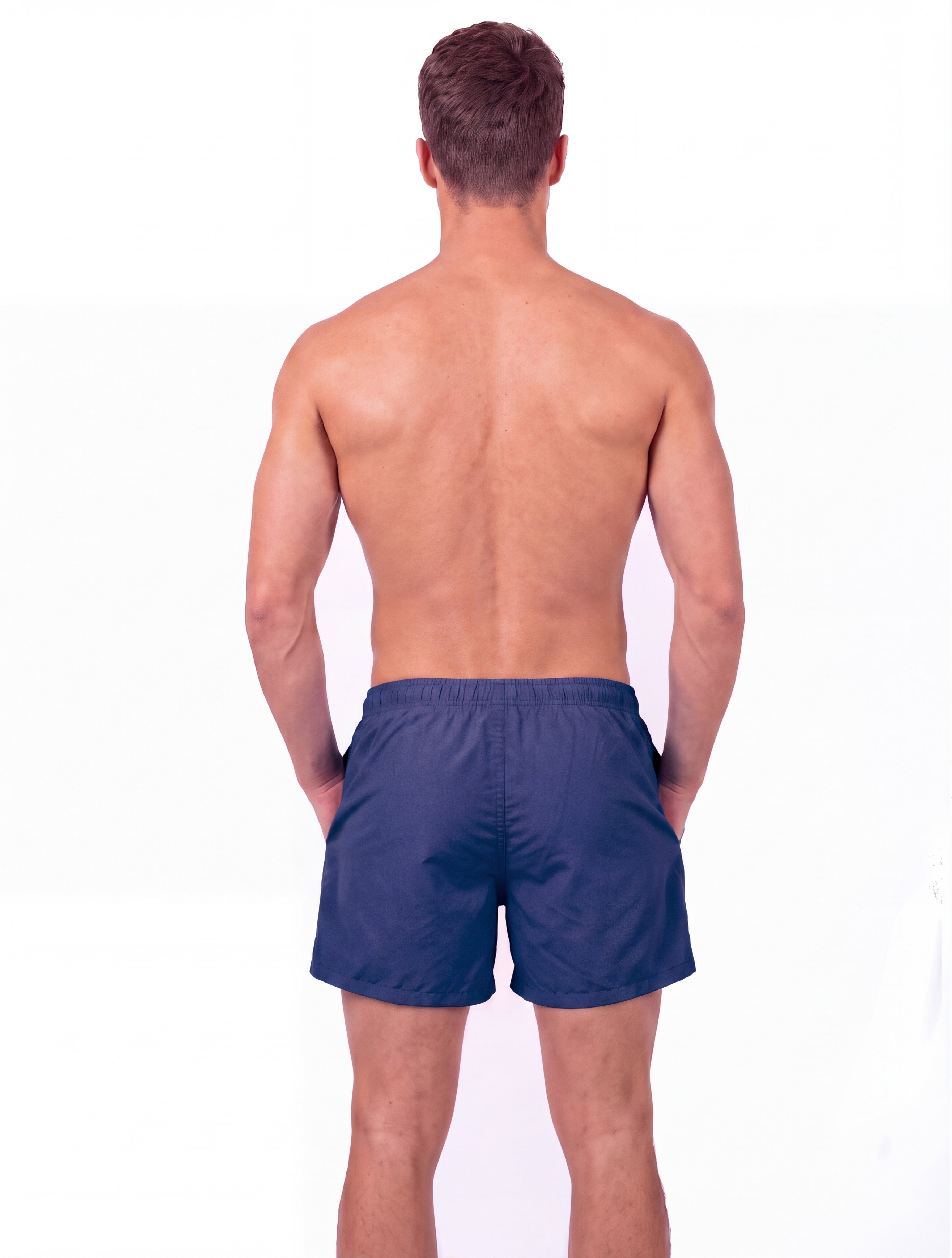 Short de traje de baño corto hombre azul