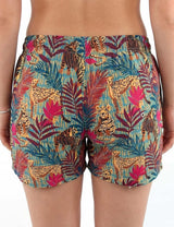 Traje de baño short corto mujer estampado amarillo