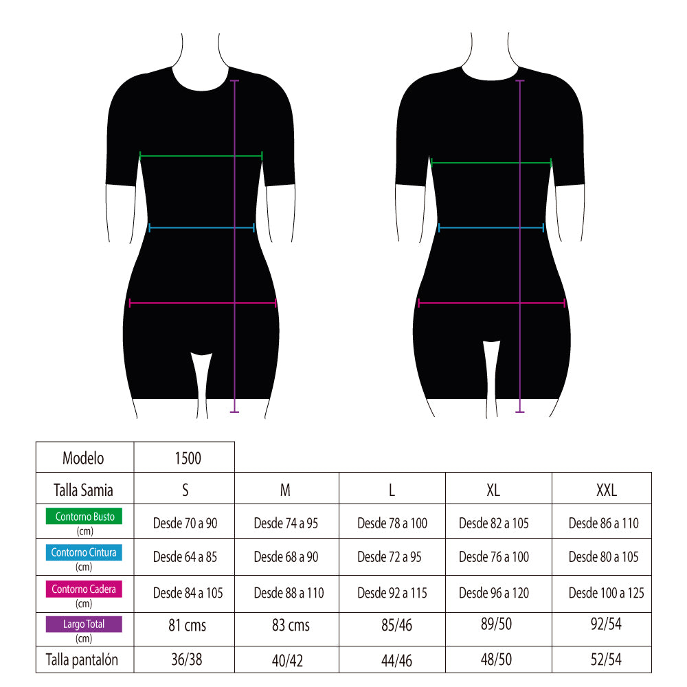 Traje de baño con piernas y mangas negro