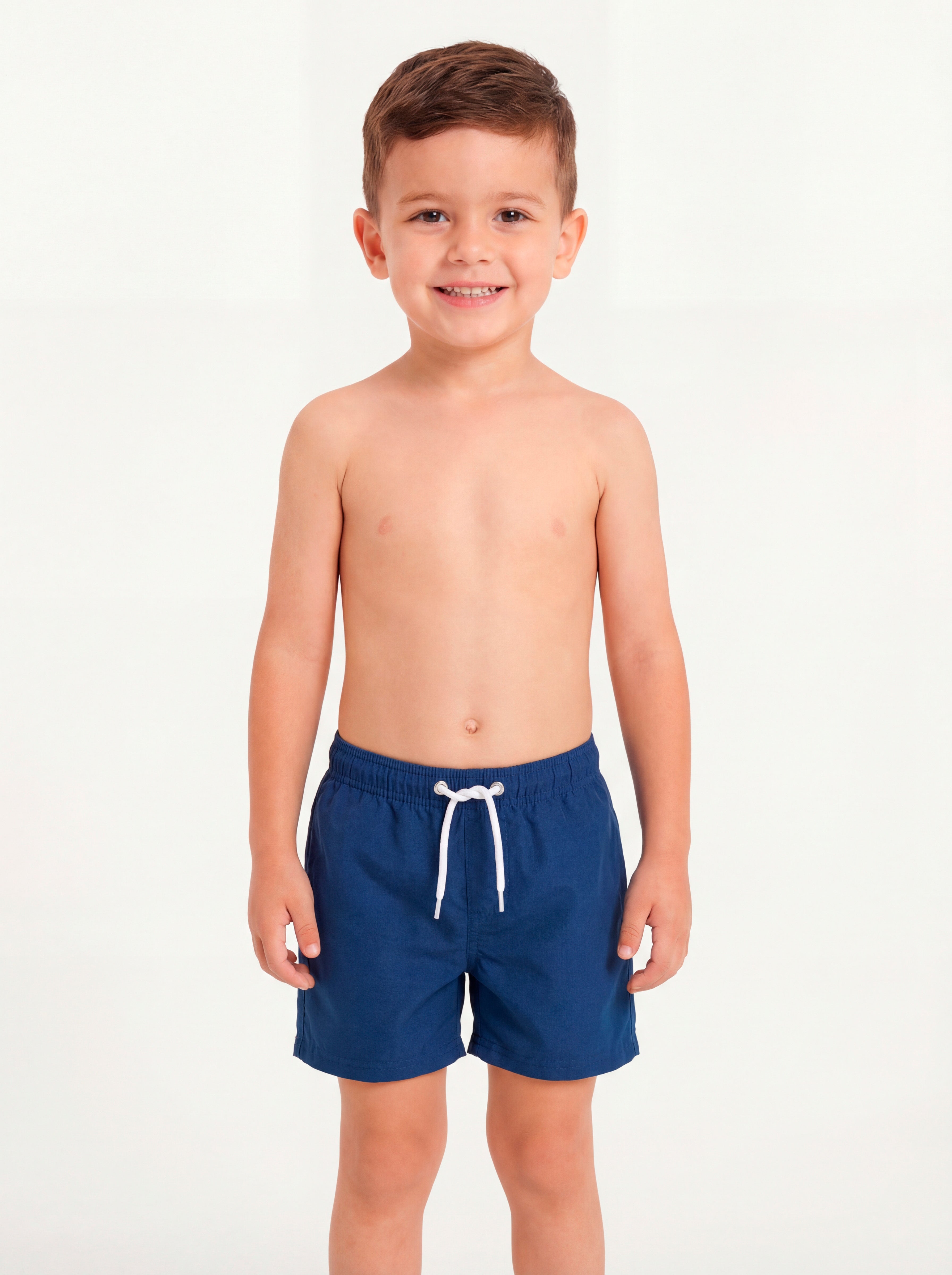 Traje de baño azul marino short sin malla niño