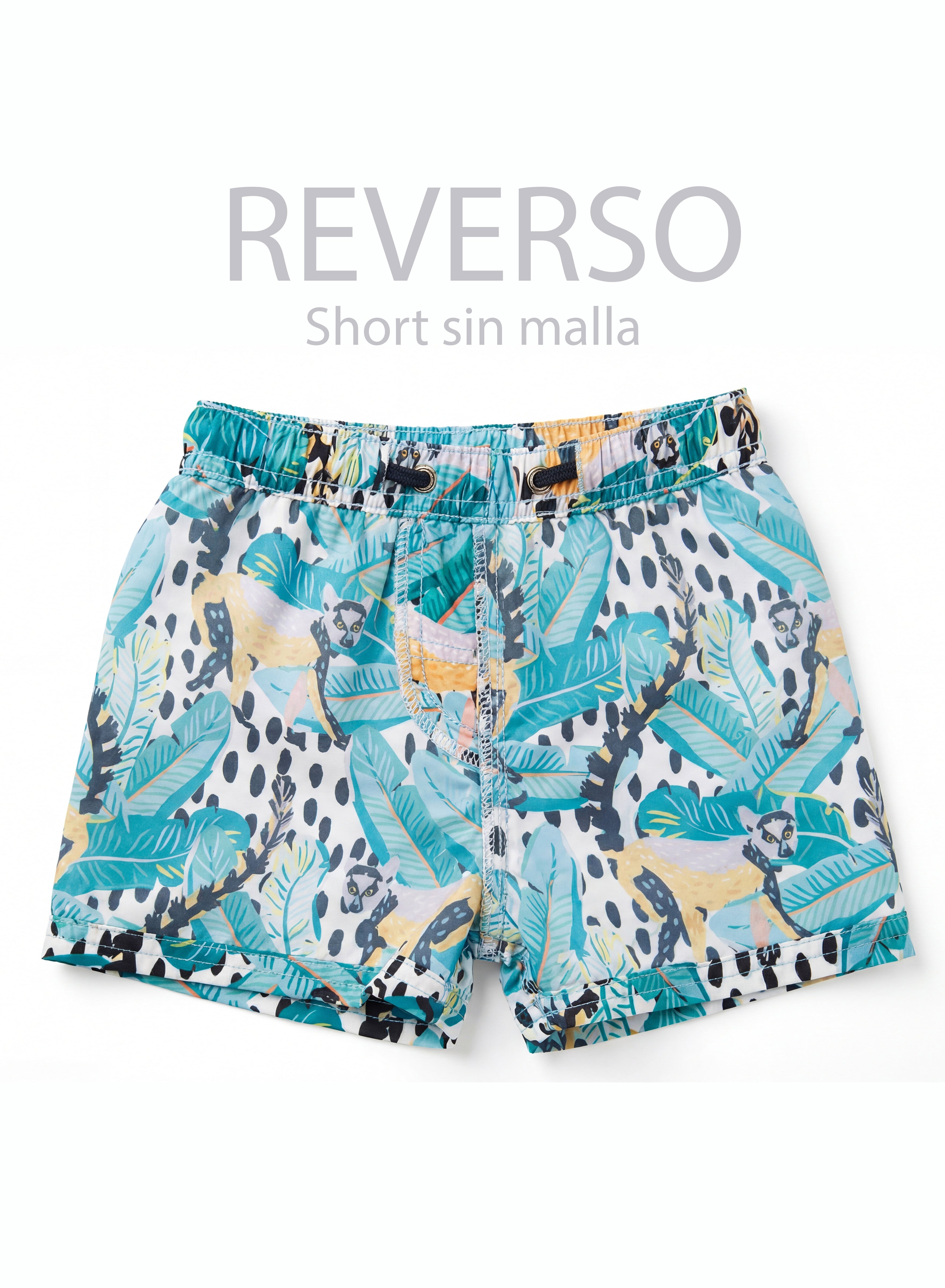 Traje De Baño Estampado Animales Short Sin Malla Niño