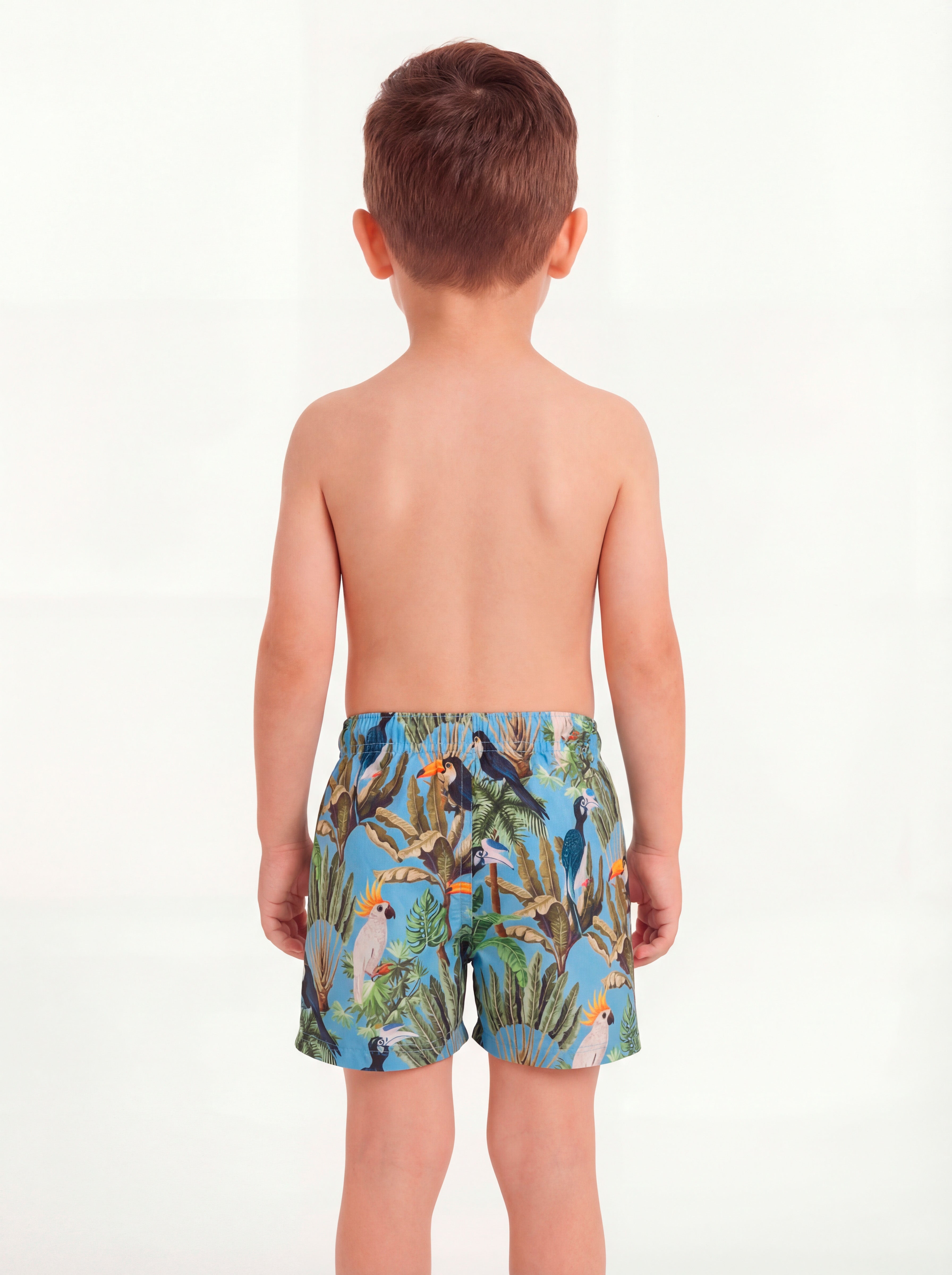 Traje De Baño Estampado Celeste Short Sin Malla Niño