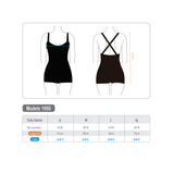 Traje de baño mujer natación pierna corta bicolor negro