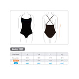 Traje de baño mujer natación con franja amarillo