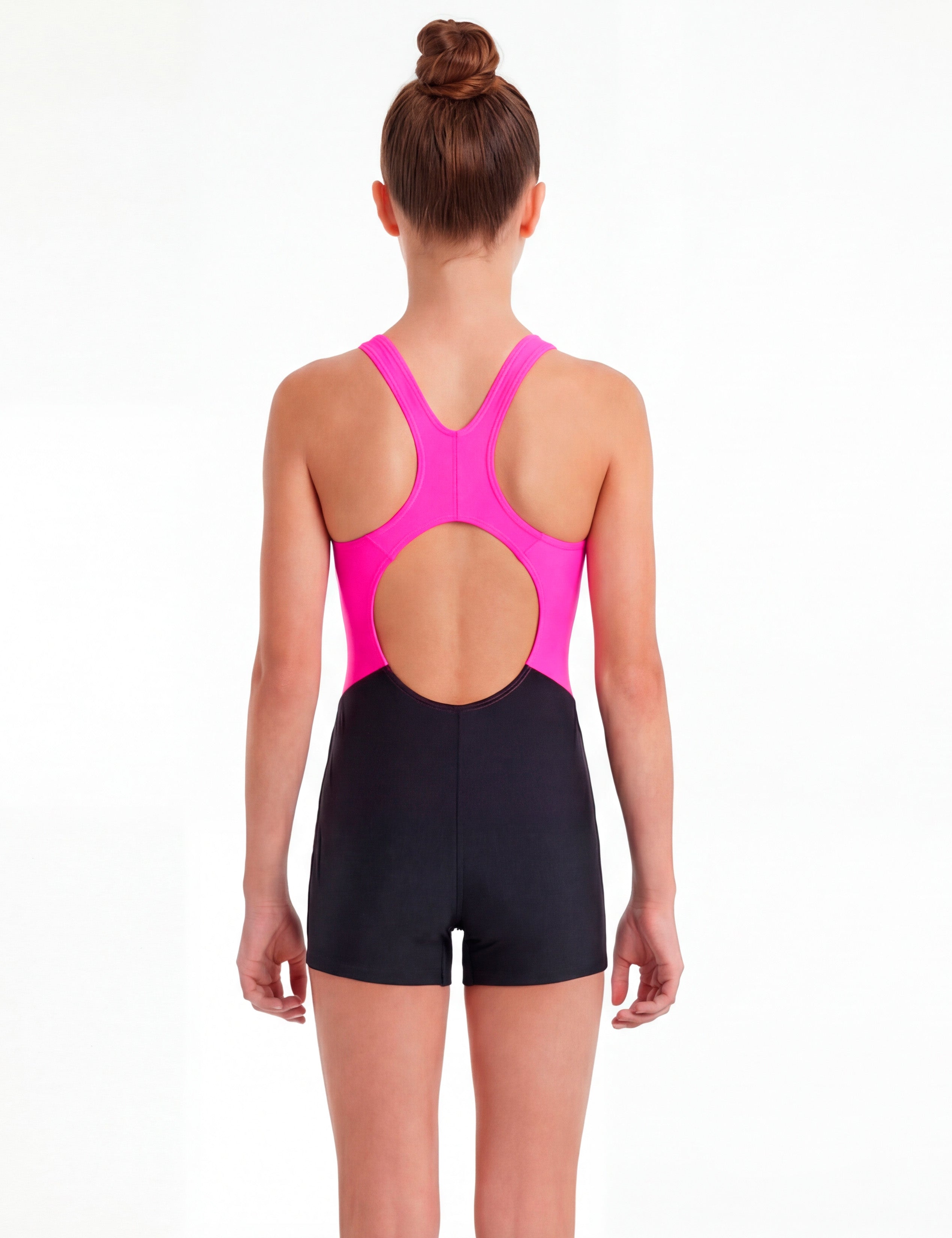 TrajeDe Baño niña Pierna Corta rosado brillante