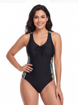 Deportivo para busto grande negro con estampado verde