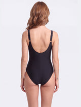 Traje De Baño Deportivo Material Resistente Diseño Costado Negro